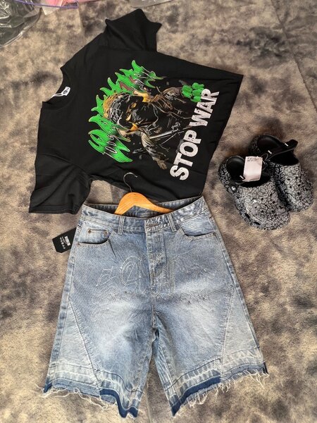 Shorts en jean casual unisexe