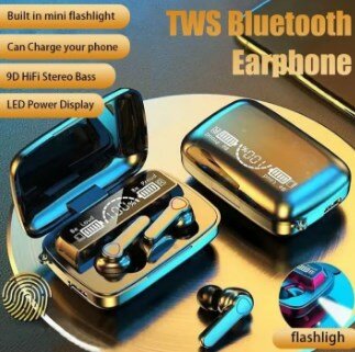 M19 Airpods TWS True Wireless Stereo Bluetooth Earphones V5.1 Earbuds with Microphone/ HiFi Ultra 9D Sound