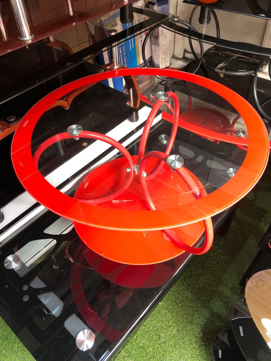 Red round center table