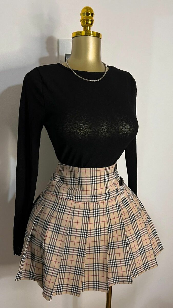 Jupe plissée à carreaux