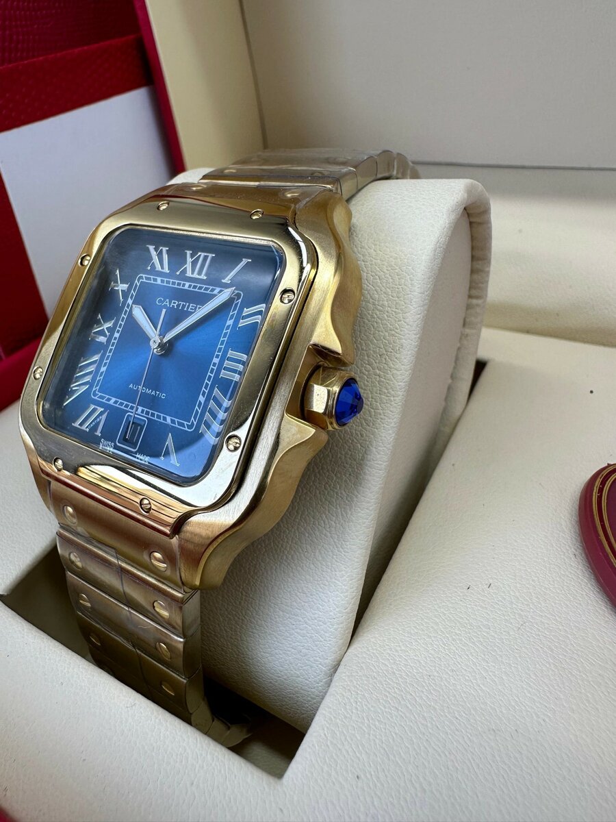 Luxe Cartier Santos Mens Watch