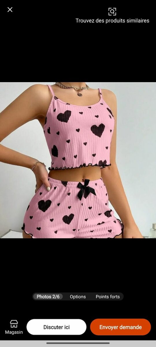 Ensemble pyjama cœur