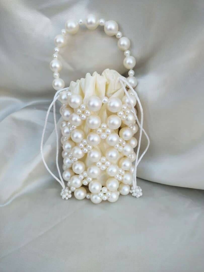 Beaded pearl bag