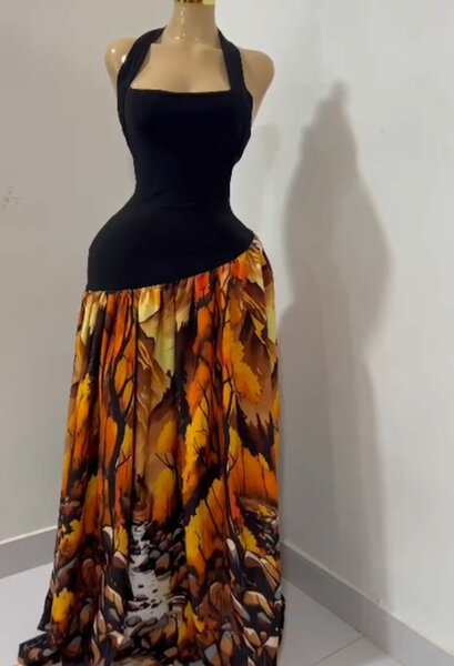 Robe Maxi Imprimée Élégante