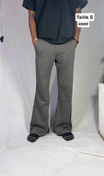 Pantalon évasé gris pour homme