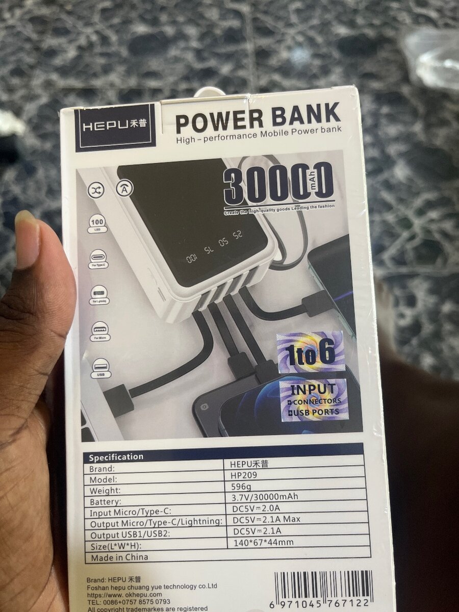 Power bank  Hepu 30000mah