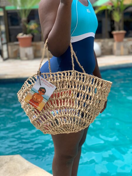 Sac filet en raphia chic