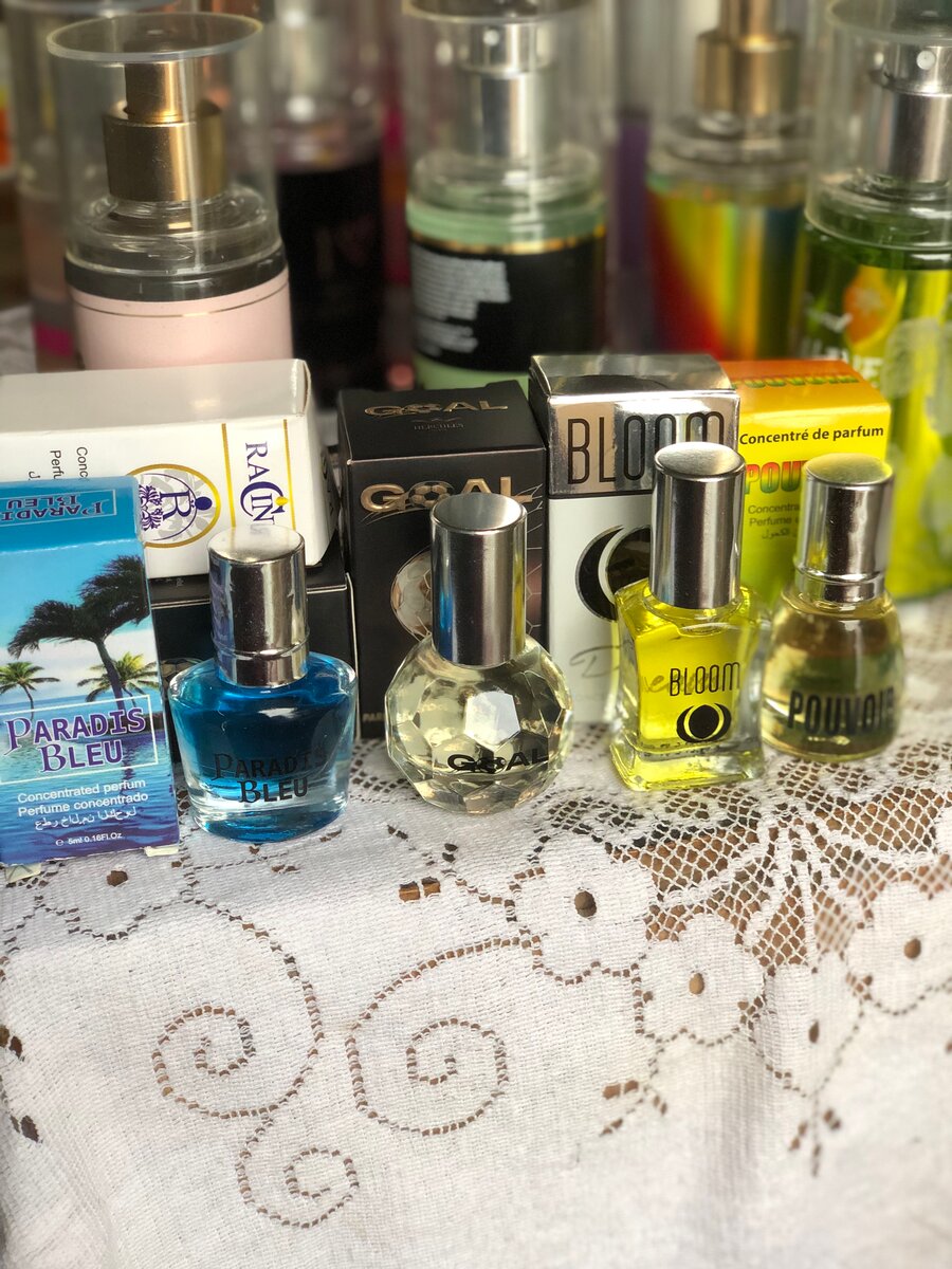 Parfum concentré en flacons