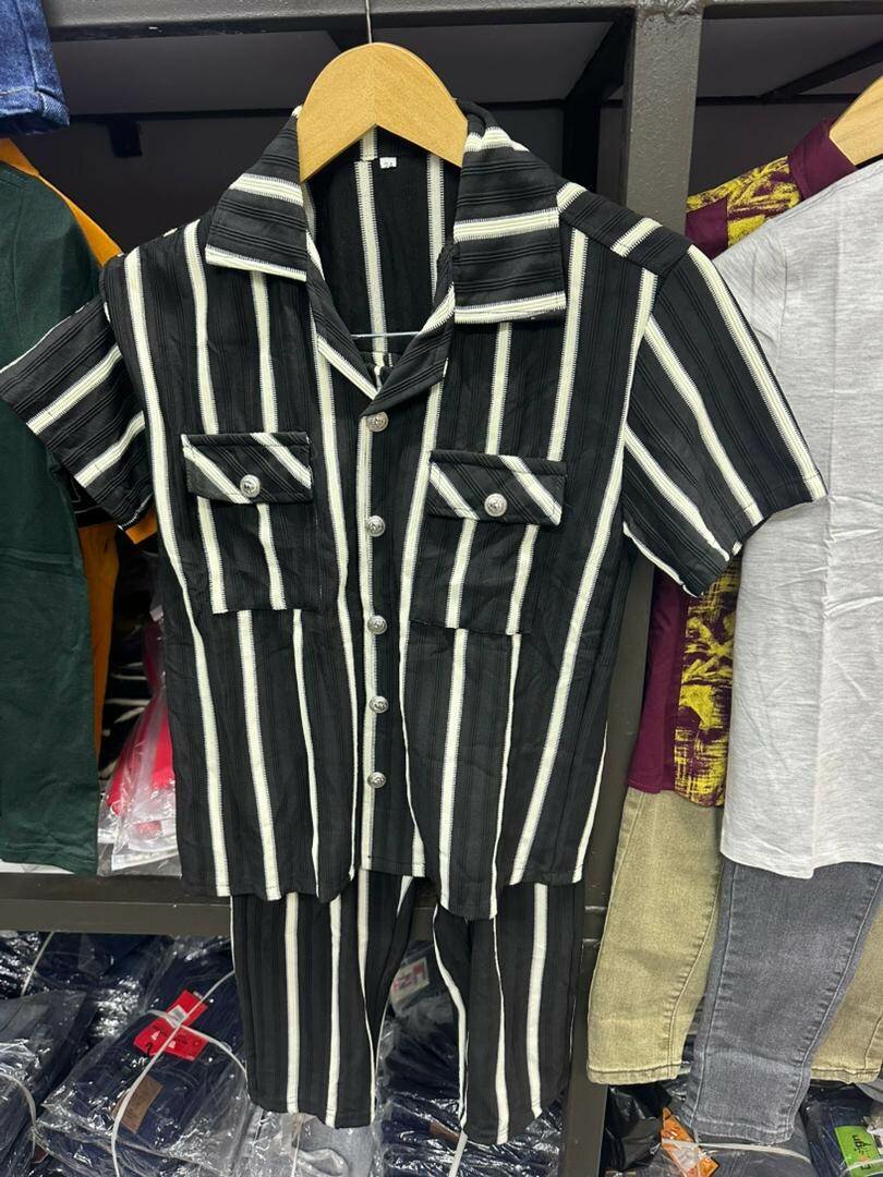 Ensemble rayé garçon chic