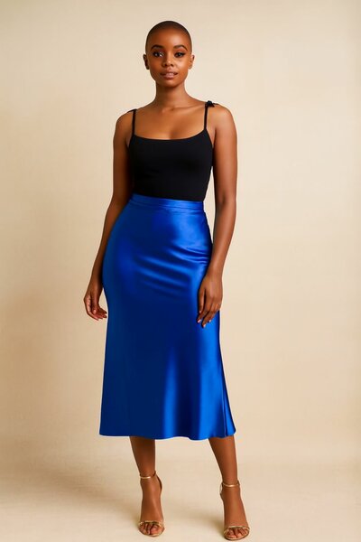 Jupe Midi Satinée Élégante