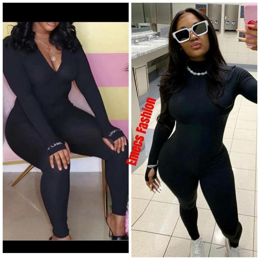 Combinaison noire moulante femme