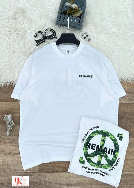 T-shirt blanc imprimé "Remain"