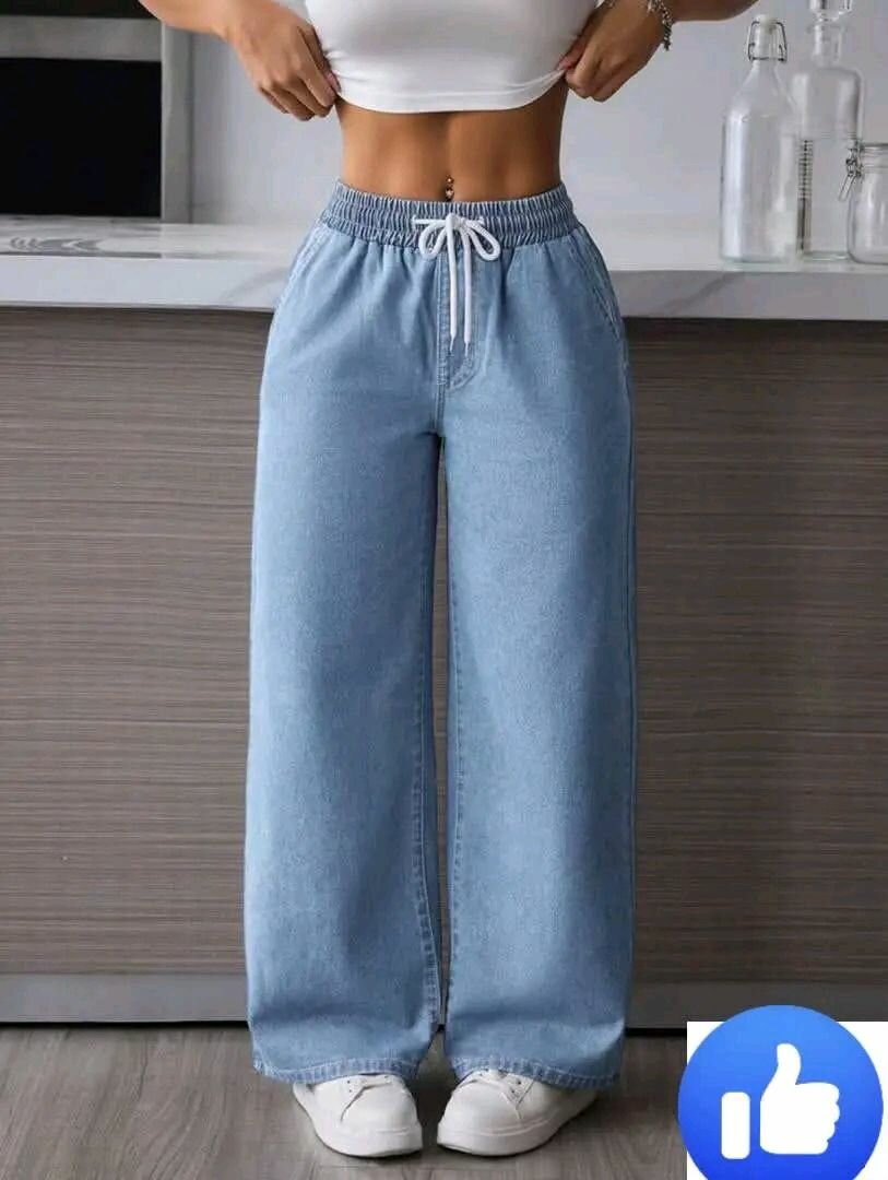 Jean large taille haute