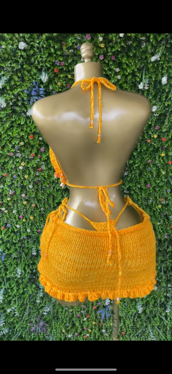 crochet bikini(coralpetal+jupe