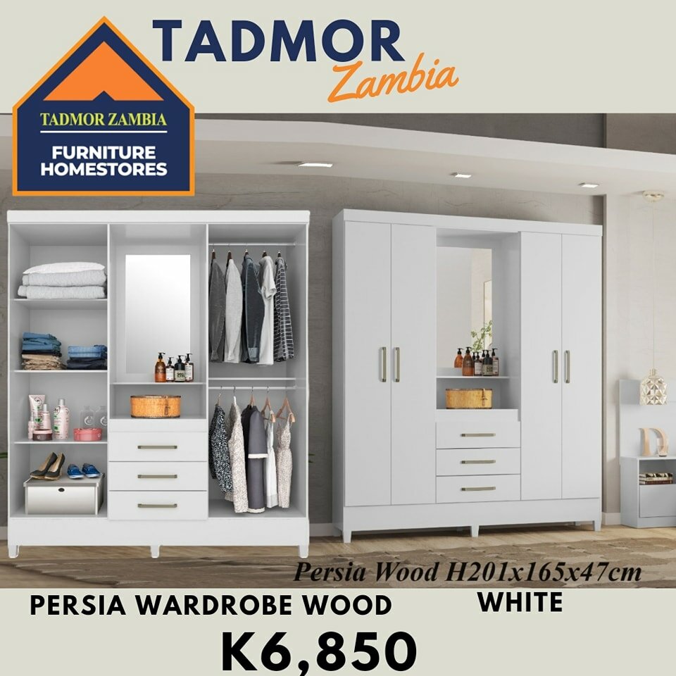 Storage cabinet, color white, dimensions 201*165*47 cm