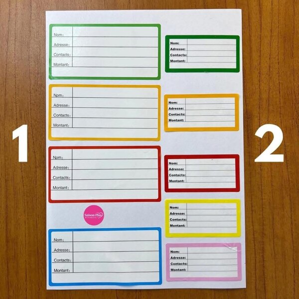 Étiquettes adhésives colorées
