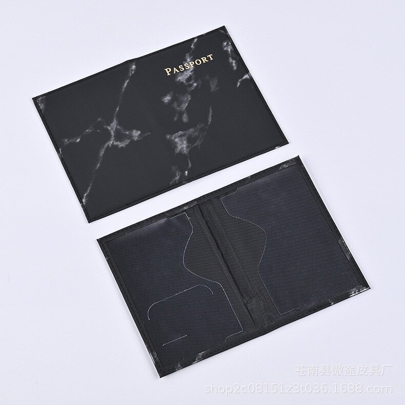 Étui passeport Marbre Noir