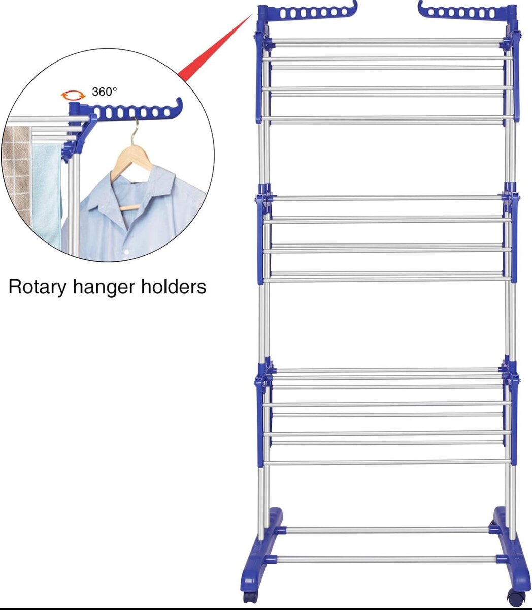 Séchoir Linge Multifonctions à 3 Niveaux Pour Sécher Les Vêt