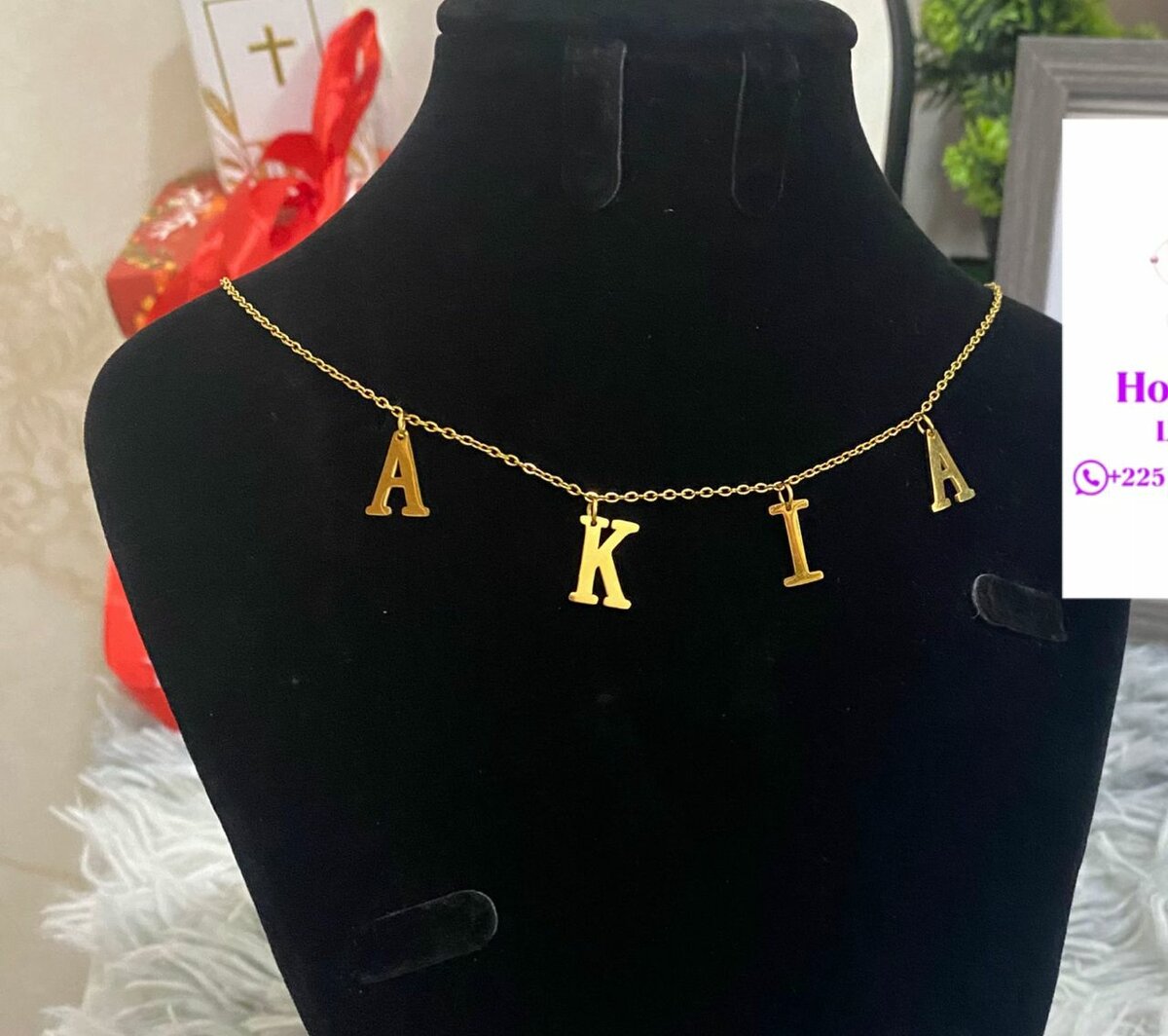 Collier avec Initiales en Or