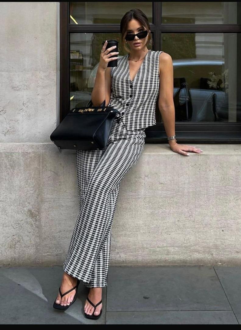 Combinaison Femme Carreaux Élégante