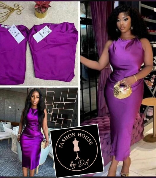 Robe élégante satinée violette