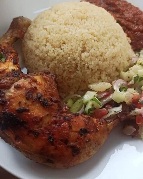 1/4 de poulet +attiéké