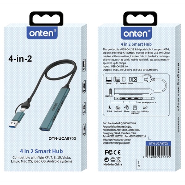 Hub USB 4 en 1 Onten