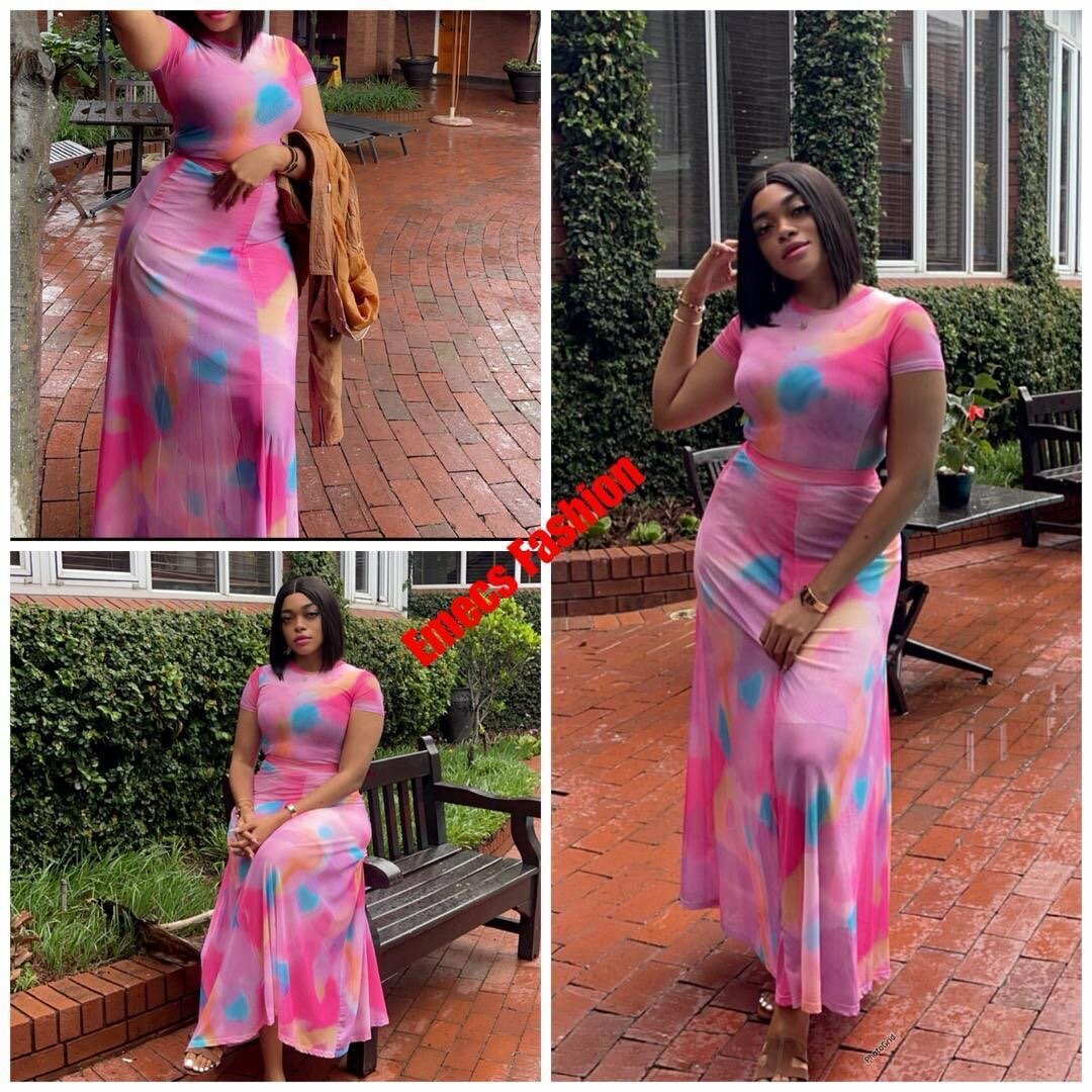 Robe longue à motifs colorés