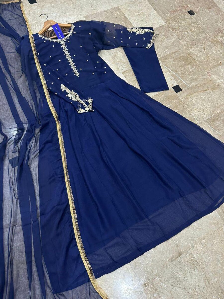 Chiffon Zari Embroidery Maxi 3 pcs