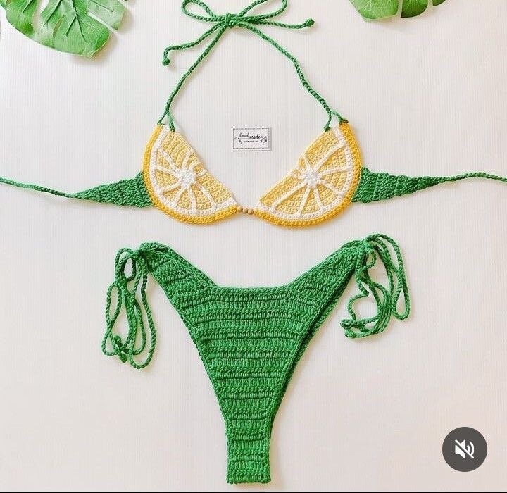 Bikini crochet fruits et fleurs