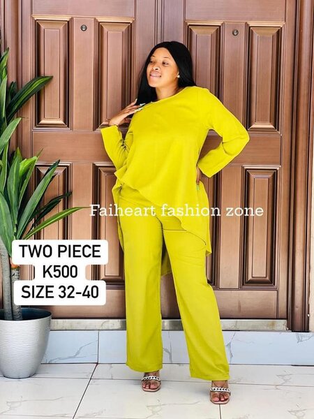 Women's yellow suit, long-sleeved tunic and trousers SIZE 32-40