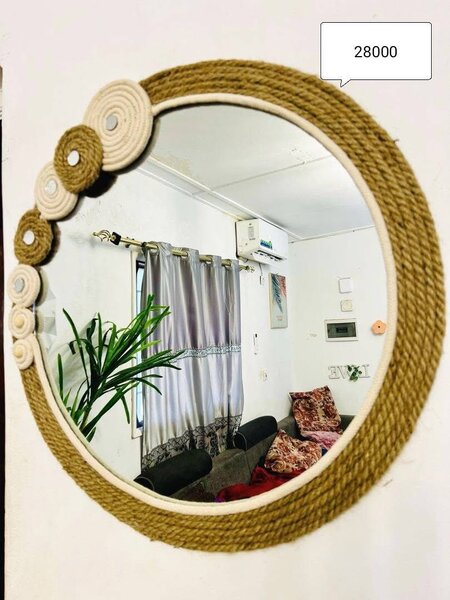 Miroir mural rond bohème