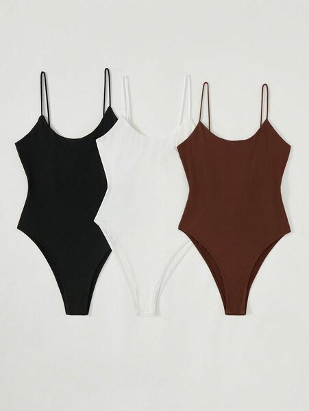Elegant Spaghetti Strap Bodysuit