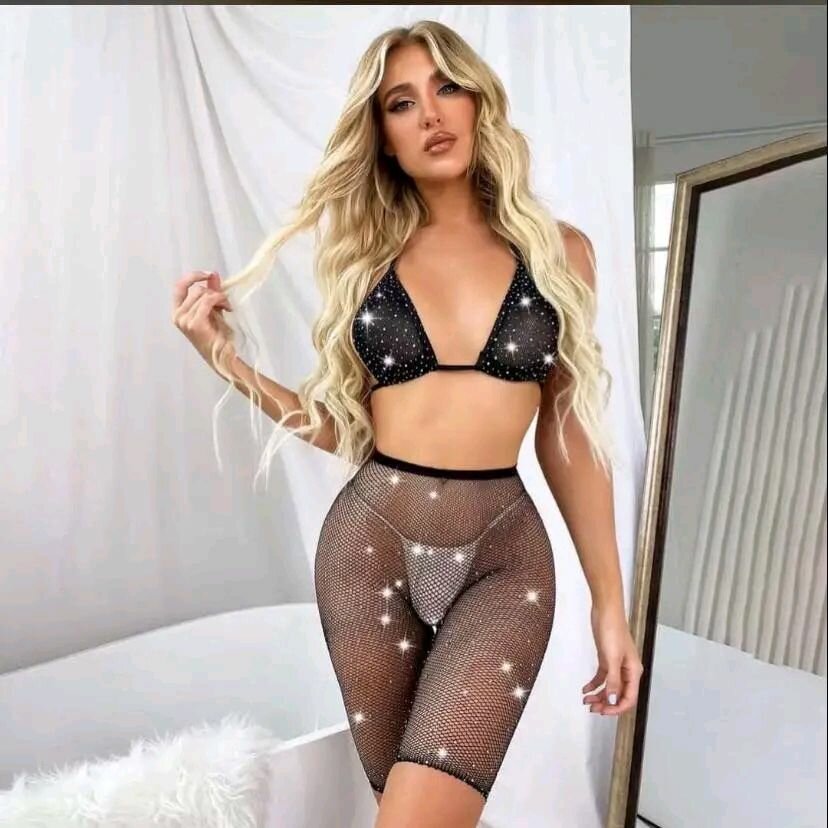 Ensemble lingerie filet scintillant