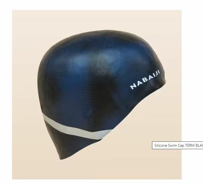 Silicone swim cap term black