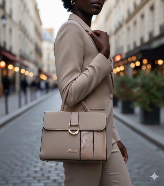 Sac à main élégant beige