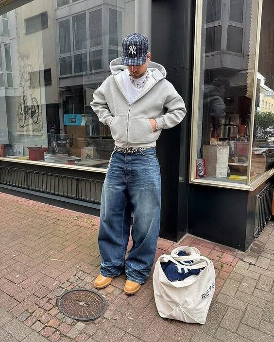 Jeans amples décontractés hommes