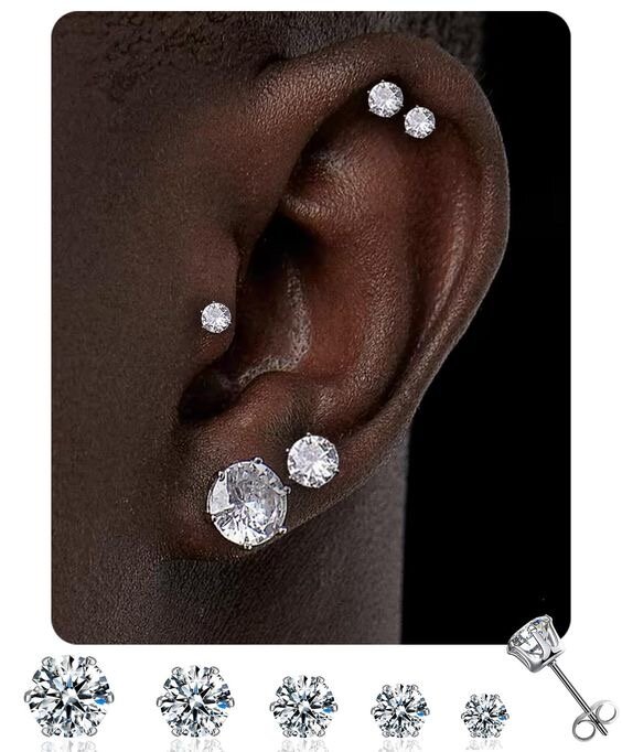 Boucles d'oreilles en zirconium 4-8mm