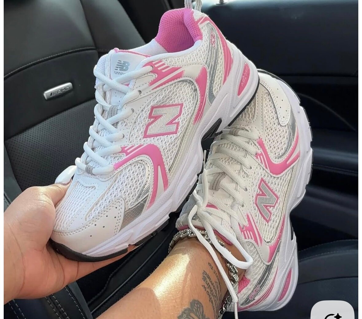 Baskets sport femme rose blanc