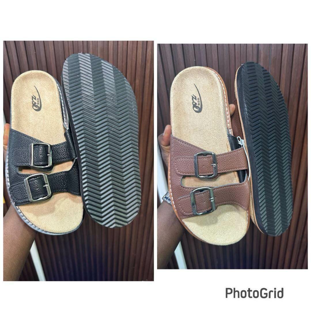 Sandales plates en cuir pour homme