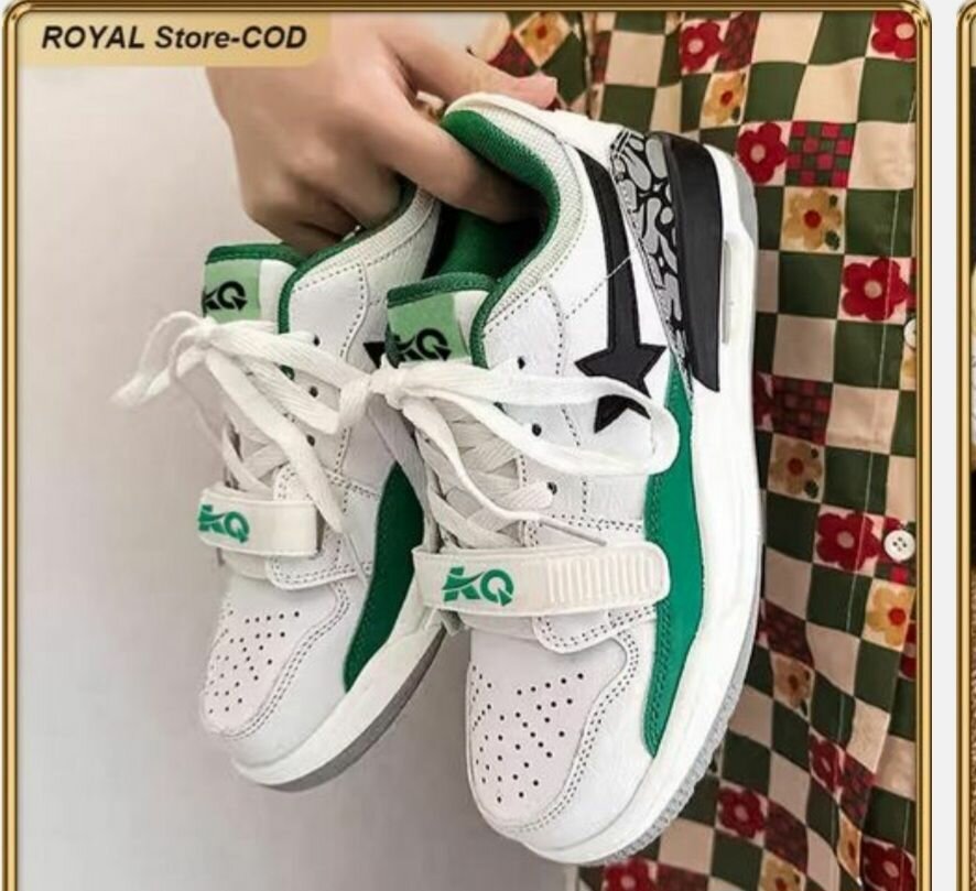 Baskets blanches et vertes