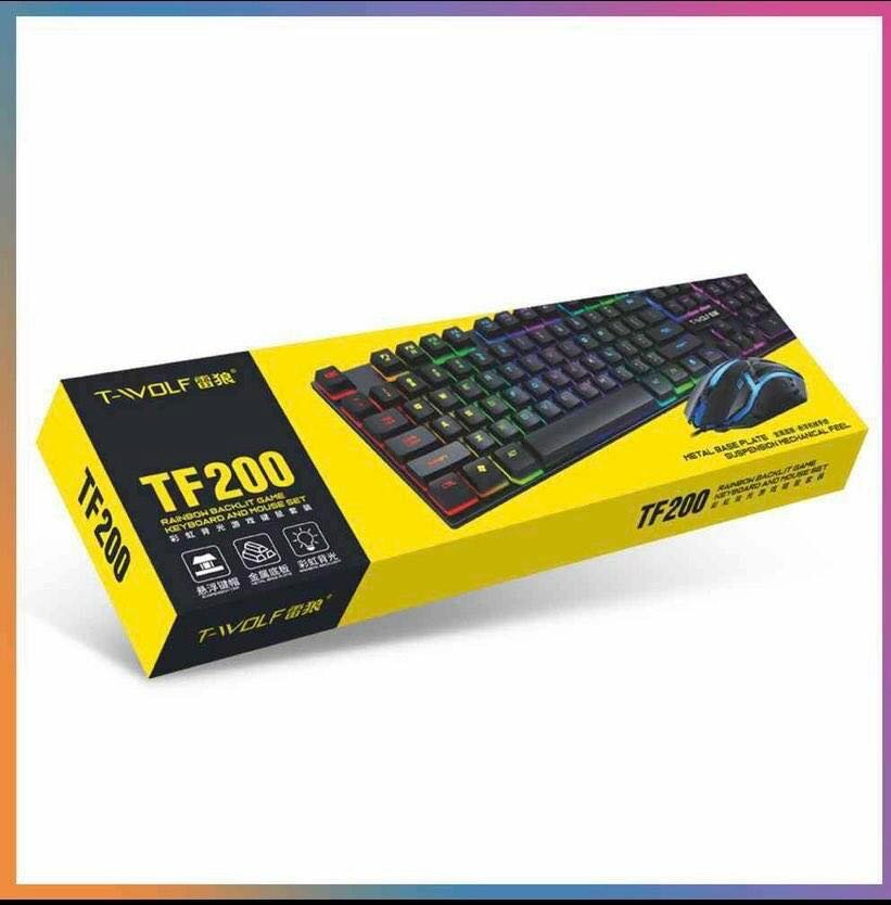 Wired TF200 Rainbow Backlit Gaming Keyboard and Mouse