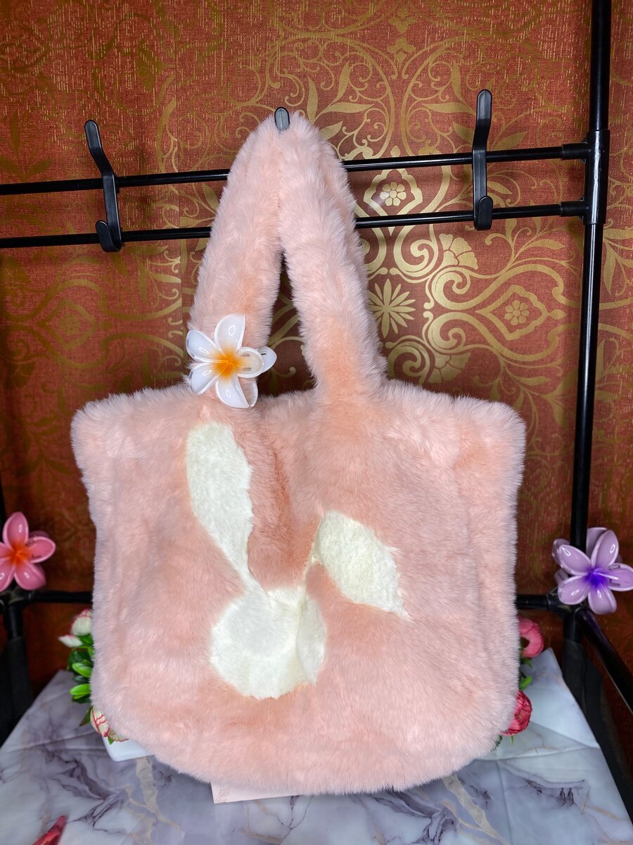 Sac peluche lapin doux