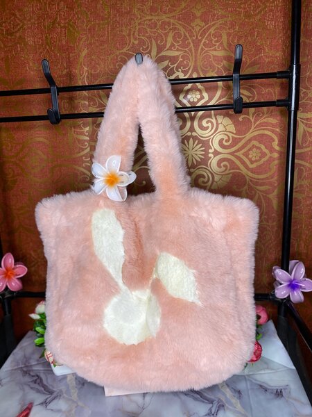 Sac peluche lapin doux
