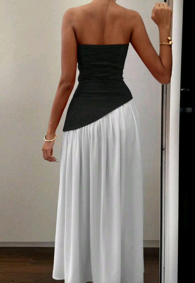 Robe élégante noir et blanc