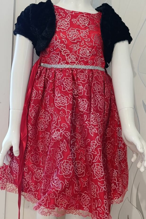 Robe Fille Rouge Élégante