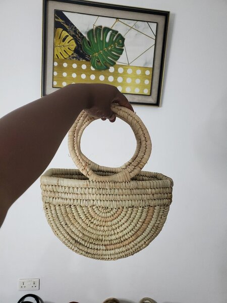 Rattan Moon Bag