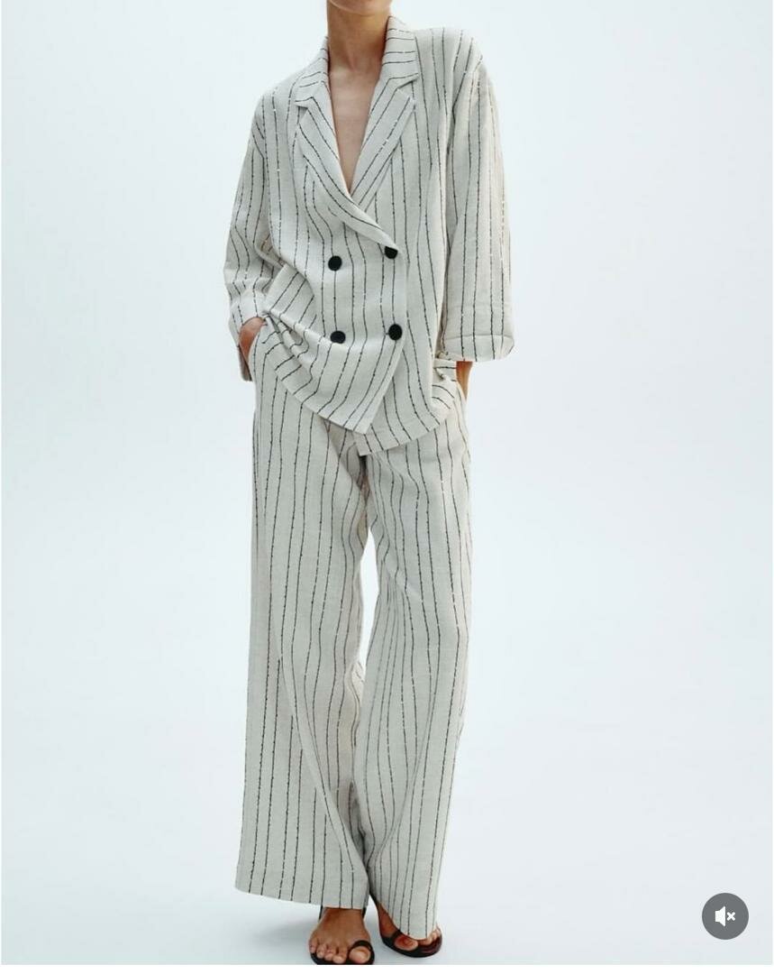 Ensemble Pantalon Rayé Élegant