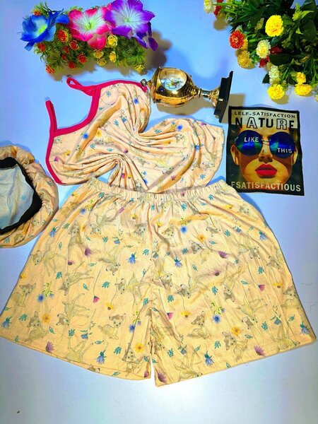 Pyjama set imprimé floral et damier