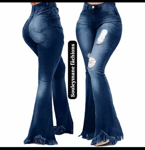 Jeans évasé taille haute